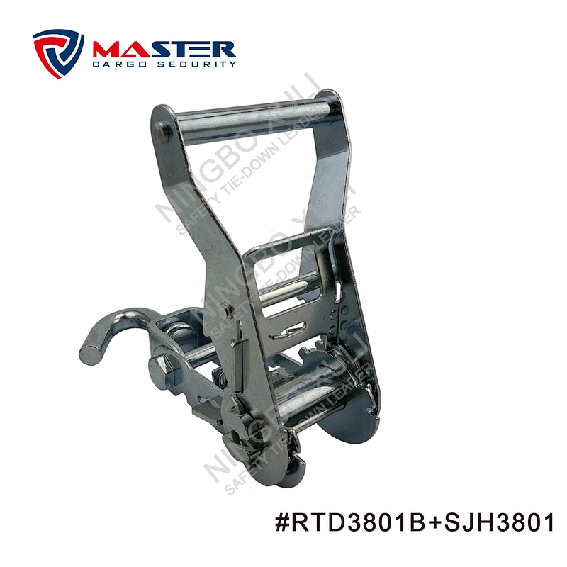 35mmx3000kgs Ratchet Buckle Wide Handle with Swivel J Hook for Cargo Lashing