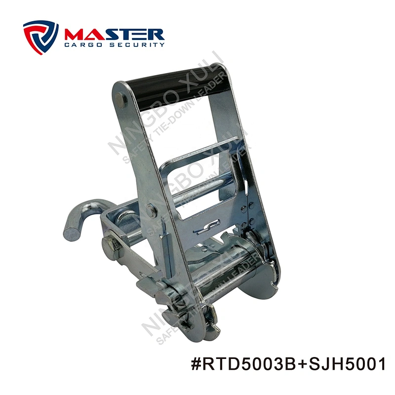 50mmx5000kgs Ratchet Buckle Short Handle with Swivel J Hook for Cargo Lashing RTD 5003B + SJH 5001