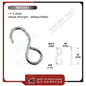 25mmx340kgs S Hook for Cargo Lashing
