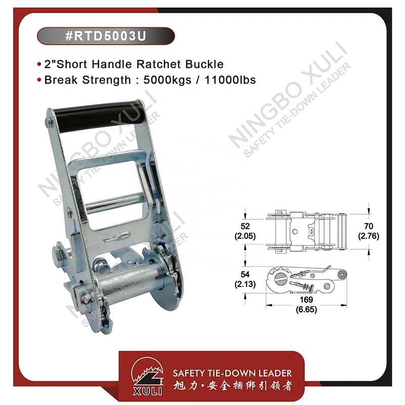 50mmx5000kgs Ratchet Buckle Short Handle for Cargo Lashing RTD5003U
