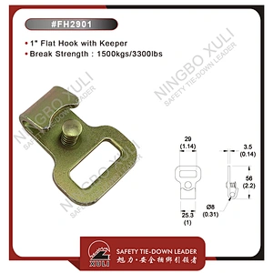 25mmx1500kgs Flat Hook with Keeper for Cargo Lashing