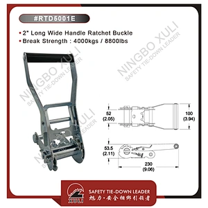 50mmx4000kgs Ratchet Buckle Long Wide Handle for Cargo Lashing