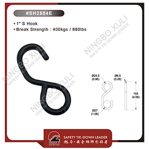 25mmx400kgs S Hook for Cargo Lashing