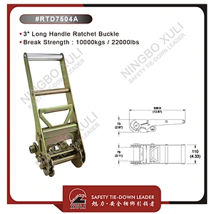 75mmx10000kgs Ratchet Buckle Long Handle for Cargo Lashing