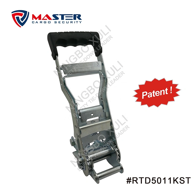 50mmx5000kgs Patent Strap-Holder Ergo Ratchet Buckle Long Soft Rubber Handle for Cargo Lashing RTD5011KST