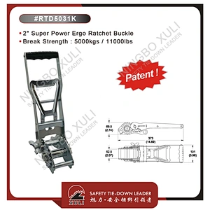 50mmx5000kgs Patent Super Power Ergo Ratchet Buckle Extra Long Handle for Cargo Lashing RTD5031K