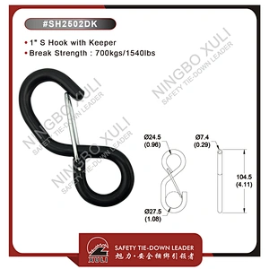 25mmx700kgs S Hook with Keeper for Cargo Lashing