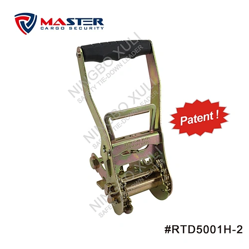 50mmx5000kgs Patent Gradual Release Ratchet Buckle Long Wide Handle for Cargo Lashing RTD5001H-2