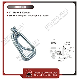 25mmx1500kgs Hook & Keeper for Cargo Lashing