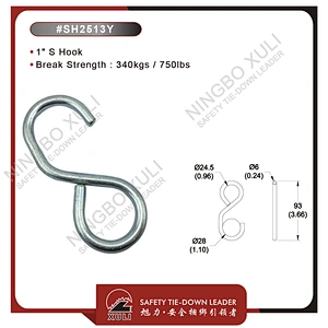 25mmx340kgs S Hook for Cargo Lashing