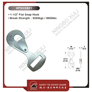 35mmx3000kgs Flat Snap Hook for Cargo Lashing