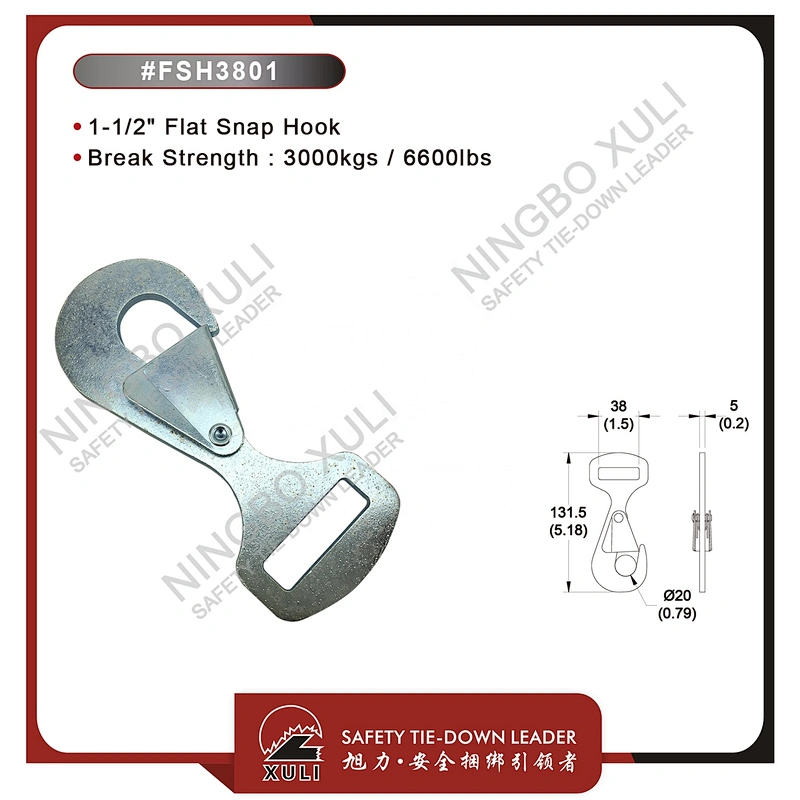 35mmx3000kgs Flat Snap Hook for Cargo Lashing