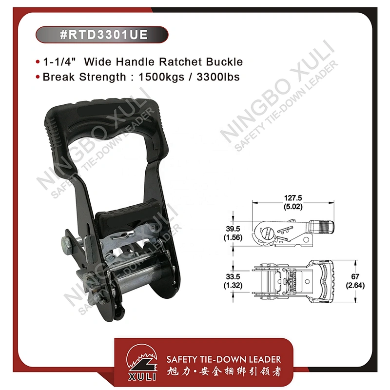 32mmx1500kgs Ratchet Buckle Wide Handle for Cargo Lashing