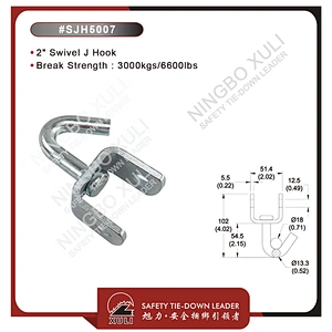 50mmx3000kgs Swivel J Hook for Cargo Lashing