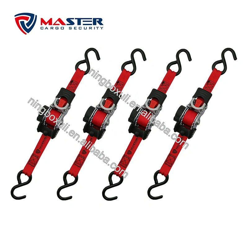 1inch 25mm high quality retractable ratchet tie down strap for cargo lashing