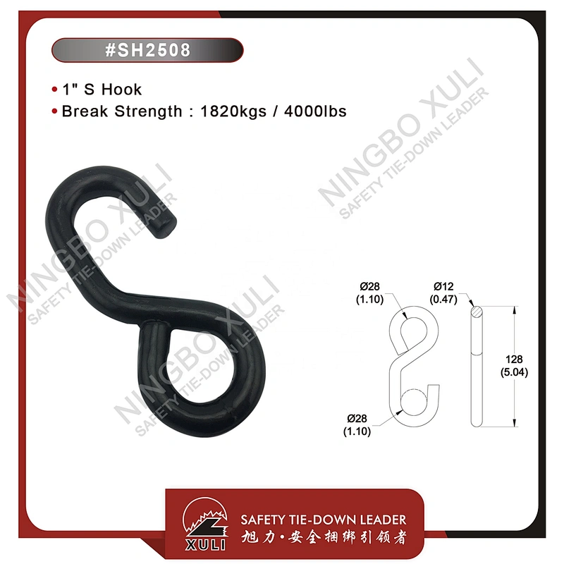 25mmx1820kgs S Hook for Cargo Lashing