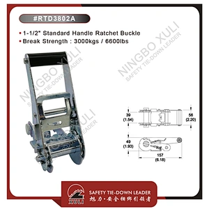 35mmx3000kgs Ratchet Buckle w/o Safe Lock Standard Handle for Cargo Lashing RTD3802A