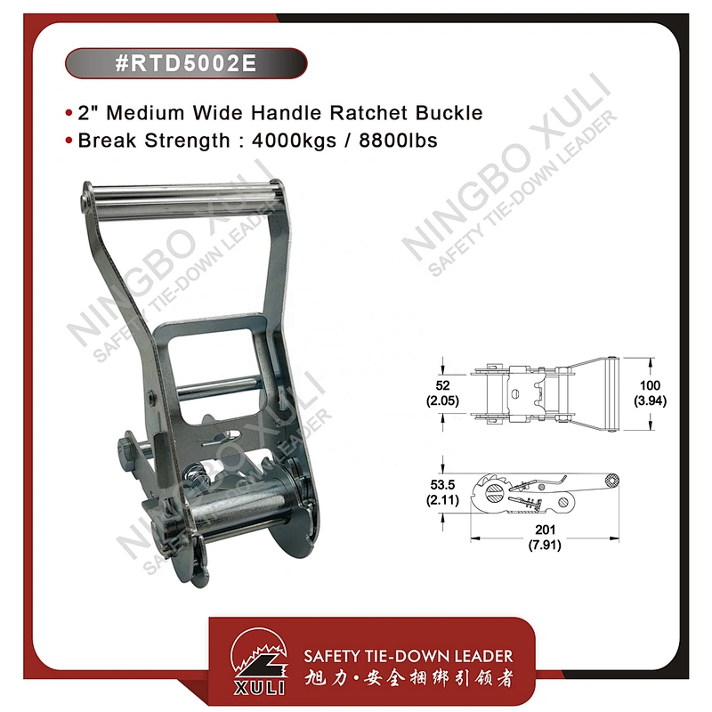 50mmx4000kgs Ratchet Buckle Medium Wide Handle for Cargo Lashing
