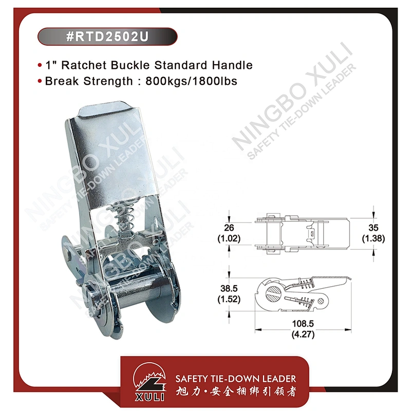 25mmx800kgs Ratchet Buckle Standard Handle for Cargo Lashing