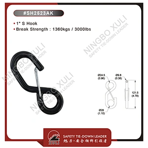 25mmx1360kgs S Hook with Keeper for Cargo Lashing