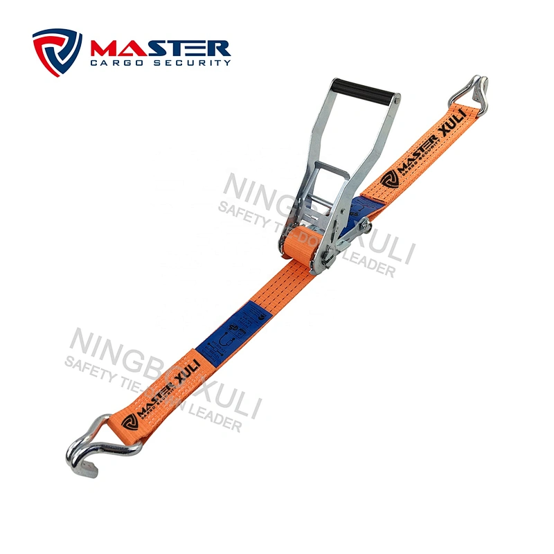 50mm x 4,000kgs Extra Long Wide Handle Ratchet Lashing Assemblies with claw hook