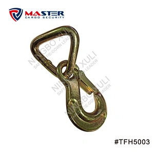 50mmx5000kgs Forged Hook with D Ring & Safety Latch for Cargo Lashing