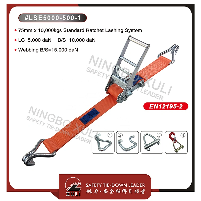 10000kg 10 Ton 75mm Heavy Duty RATCHET STRAP Tie Down Towing Trailer Lashing