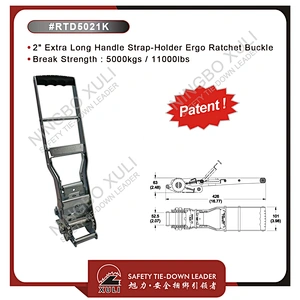 50mmx5000kgs Patent Ergo Ratchet Buckle Extra Super Long Handle for Cargo Lashing RTD5021K