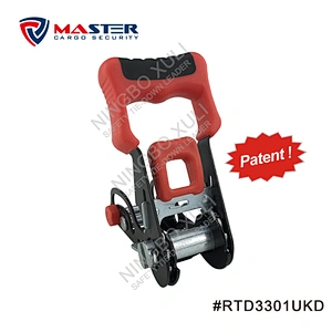32mmx1500kgs Patent Sliding Ratchet Buckle Soft Rubber Handle for Cargo Lashing RTD3301UKD