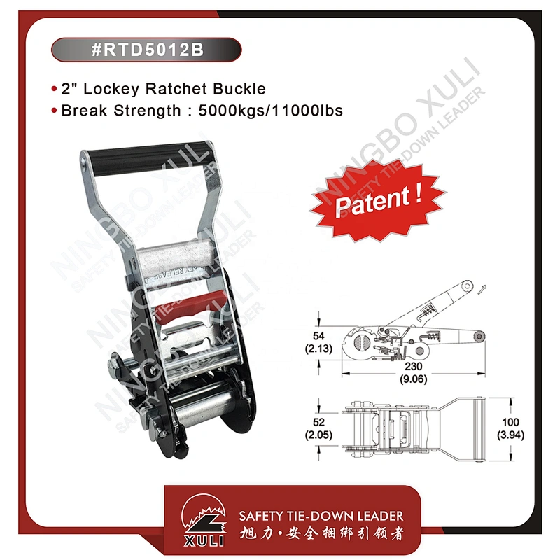 50mmx5000kgs Patent Lockey Ratchet Buckle for Cargo Lashing RTD5012B