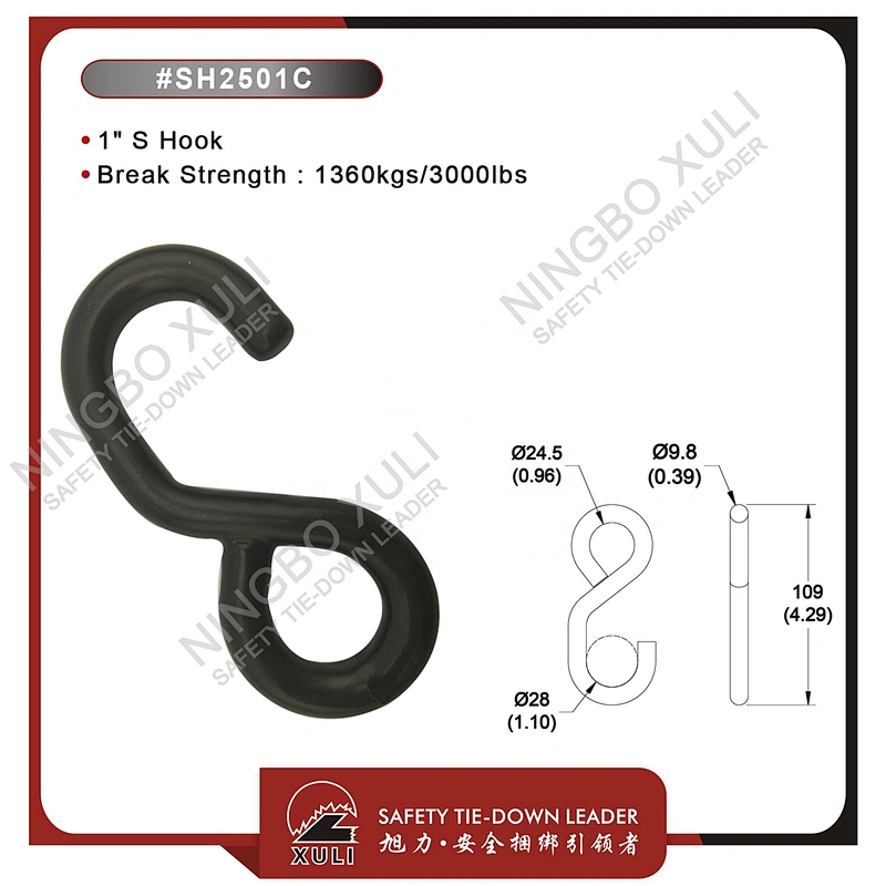 25mmx1360kgs S Hook for Cargo Lashing