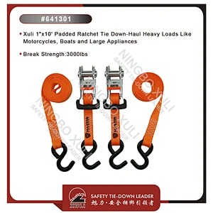 Xuli 1inch BS 3000lbs Padded Ratchet Tie Down straps