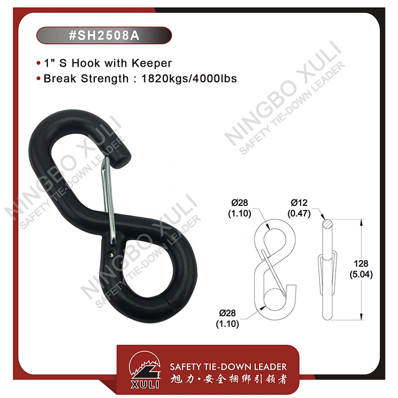 25mmx1820kgs S Hook with Keeper for Cargo Lashing
