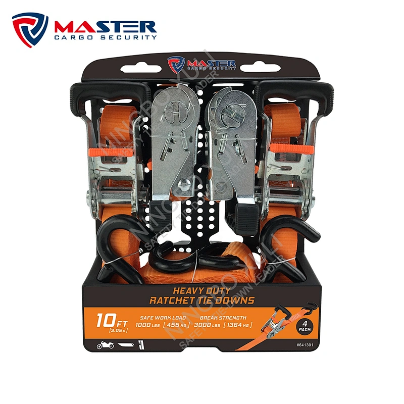 Xuli 1inch BS 3000lbs Padded Ratchet Tie Down straps