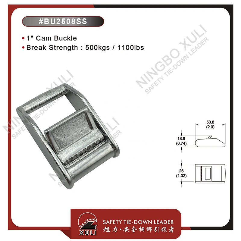 25mmx500kgs Stainless Steel Cam Buckle for Cargo Lashing