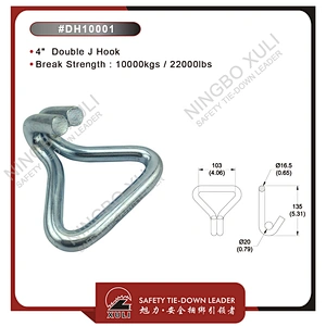 100mmx10000kgs Double J Hook for Cargo Lashing