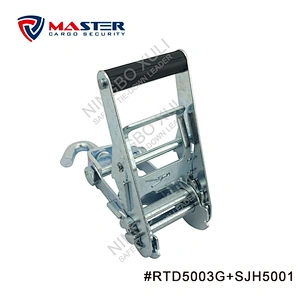 50mmx5000kgs Ratchet Buckle Short Handle with Swivel J Hook for Cargo Lashing