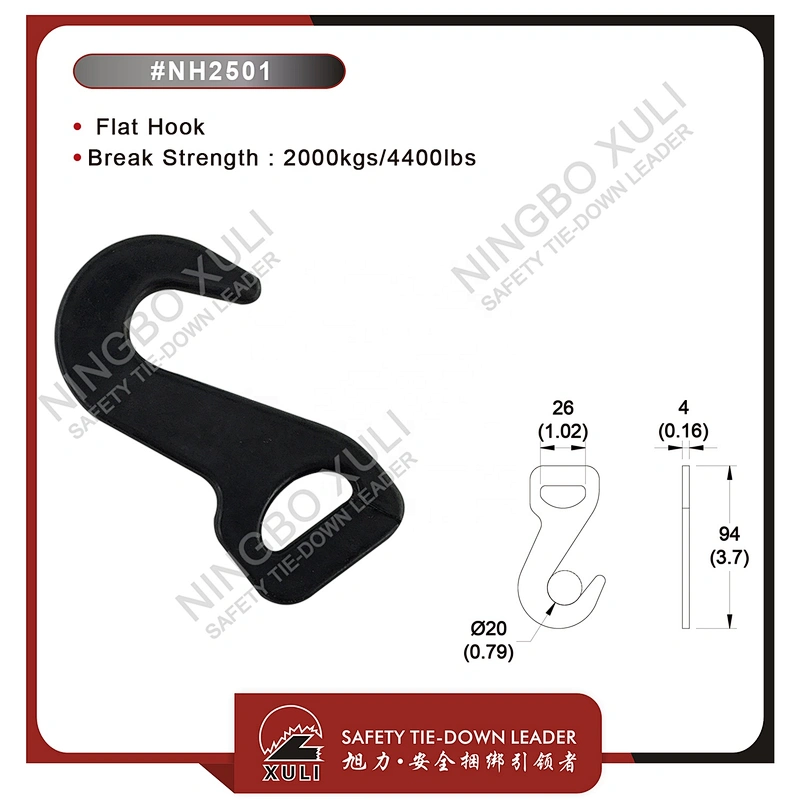 25mmx2000kgs Flat Hook for Cargo Lashing