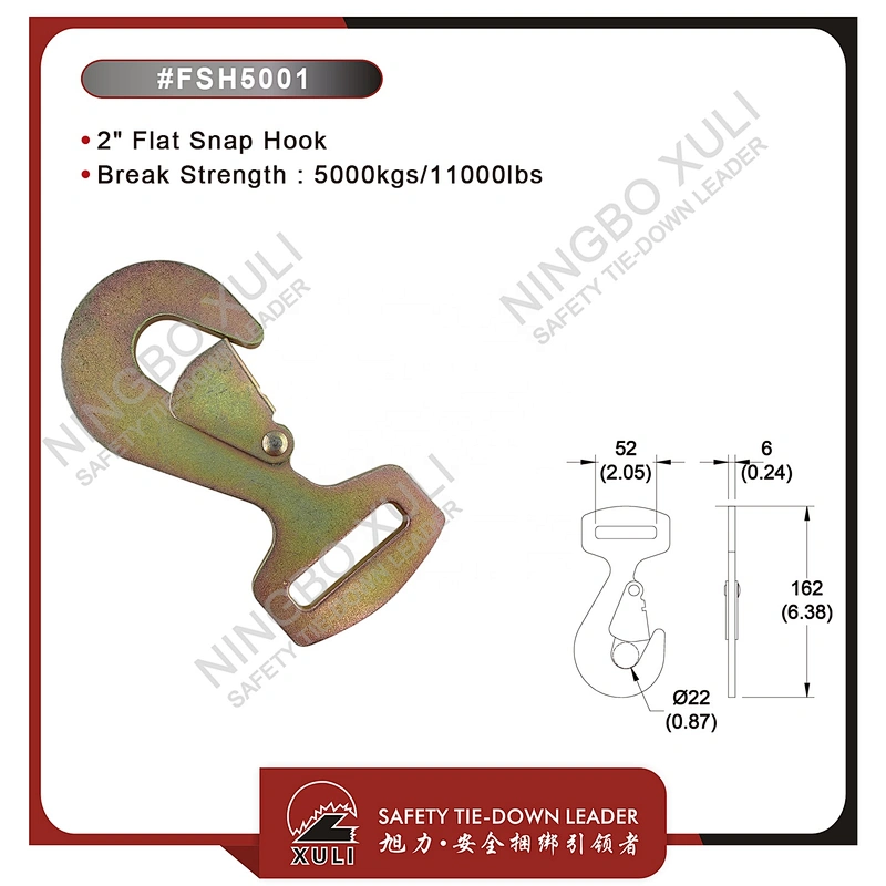 50mmx5000kgs Flat Snap Hook for Cargo Lashing