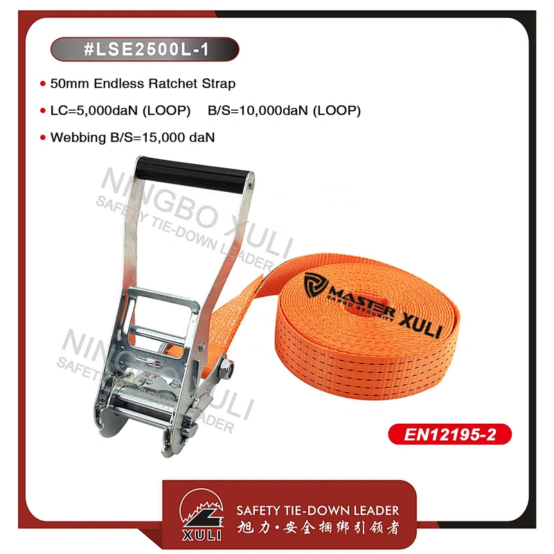 50mm BS 10,000kg heavy duty Endless Ratchet cargo lashing Strap