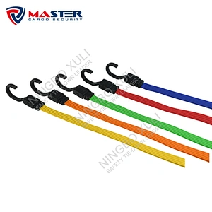 Xuli Flat Strap Bungee Cords-Secure Luggage, Coolers and Other Light Loads for Transport - Flat Strap Bungee Cords Distribute L