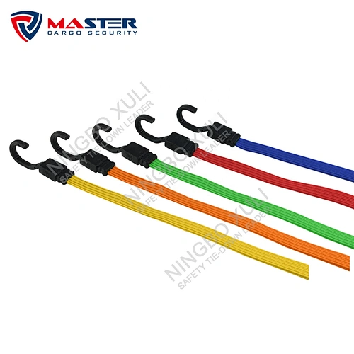 Xuli Flat Strap Bungee Cords-Secure Luggage, Coolers and Other Light Loads for Transport - Flat Strap Bungee Cords Distribute L