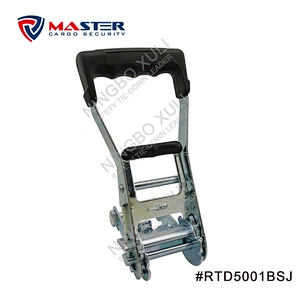 50mmx5000kgs Ratchet Buckle Long Wide Soft Rubber Handle for Cargo Lashing