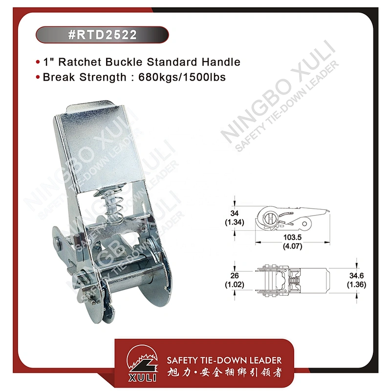 25mmx680kgs Ratchet Buckle Standard Handle for Cargo Lashing