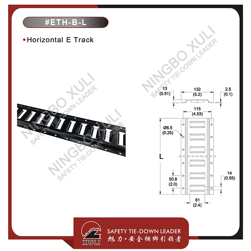 Horizontal E Track Black Powder Coating