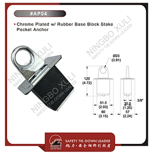 Chrome Plated w/ Rubber Base Block Stake Pocket Anchor