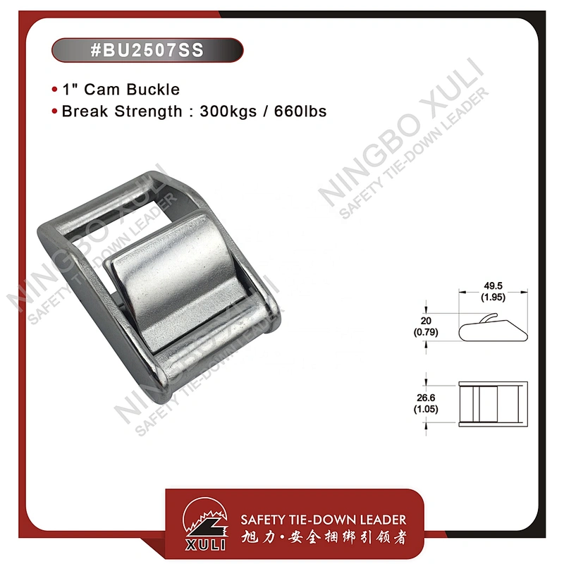 25mmx300kgs Stainless Steel Cam Buckle for Cargo Lashing