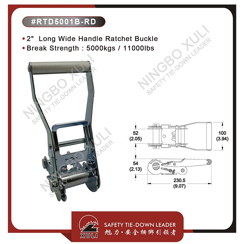 50mmx5000kgs Ratchet Buckle Long Wide Handle for Cargo Lashing