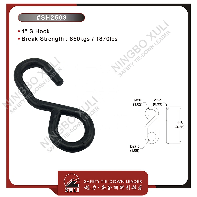 25mmx850kgs S Hook for Cargo Lashing