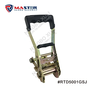 50mmx5000kgs Ratchet Buckle Long Wide Soft Rubber Handle for Cargo Lashing